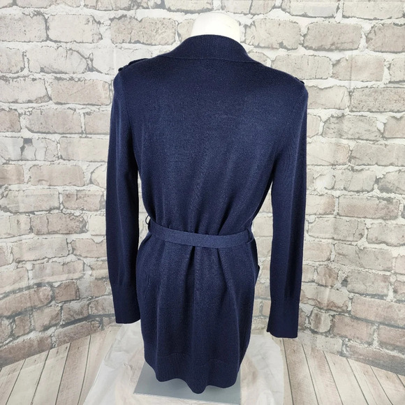 Banana Republic Merino Wool Belted Cardigan  Navy Blue Size XS Classic Luxury - Picture 9 of 13